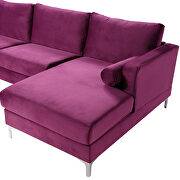 U-shape upholstered couch with modern elegant purple velvet sectional sofa by La Spezia additional picture 13