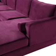 U-shape upholstered couch with modern elegant purple velvet sectional sofa additional photo 3 of 16
