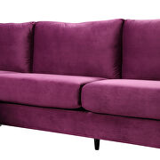 U-shape upholstered couch with modern elegant purple velvet sectional sofa by La Spezia additional picture 4