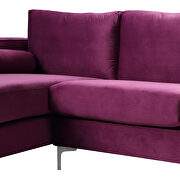 U-shape upholstered couch with modern elegant purple velvet sectional sofa by La Spezia additional picture 7