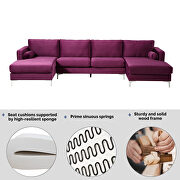 U-shape upholstered couch with modern elegant purple velvet sectional sofa by La Spezia additional picture 8