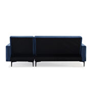 L-shape upholstered sofa bed with modern elegant blue microsuede fabric by La Spezia additional picture 11