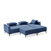 L-shape upholstered sofa bed with modern elegant blue microsuede fabric by La Spezia additional picture 13