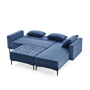 L-shape upholstered sofa bed with modern elegant blue microsuede fabric by La Spezia additional picture 14