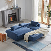 L-shape upholstered sofa bed with modern elegant blue microsuede fabric by La Spezia additional picture 15