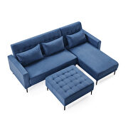 L-shape upholstered sofa bed with modern elegant blue microsuede fabric by La Spezia additional picture 17