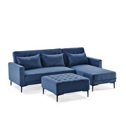 L-shape upholstered sofa bed with modern elegant blue microsuede fabric by La Spezia additional picture 19