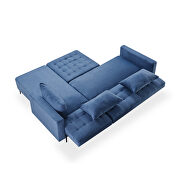 L-shape upholstered sofa bed with modern elegant blue microsuede fabric by La Spezia additional picture 20