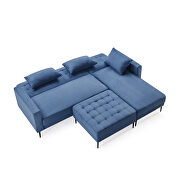 L-shape upholstered sofa bed with modern elegant blue microsuede fabric by La Spezia additional picture 6