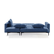 L-shape upholstered sofa bed with modern elegant blue microsuede fabric by La Spezia additional picture 7