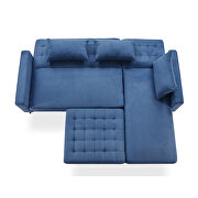 L-shape upholstered sofa bed with modern elegant blue microsuede fabric by La Spezia additional picture 8