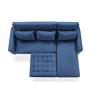 L-shape upholstered sofa bed with modern elegant blue microsuede fabric by La Spezia additional picture 9