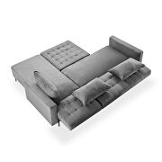 L-shape upholstered sofa bed with modern elegant gray microsuede fabric by La Spezia additional picture 13