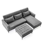 L-shape upholstered sofa bed with modern elegant gray microsuede fabric by La Spezia additional picture 16