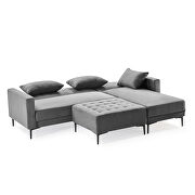 L-shape upholstered sofa bed with modern elegant gray microsuede fabric by La Spezia additional picture 17