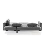 L-shape upholstered sofa bed with modern elegant gray microsuede fabric by La Spezia additional picture 18