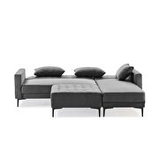 L-shape upholstered sofa bed with modern elegant gray microsuede fabric by La Spezia additional picture 9