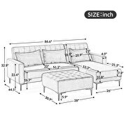 L-shape upholstered sofa bed with modern elegant gray microsuede fabric by La Spezia additional picture 10