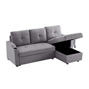 Gray linen sleeper sofa bed reversible sectional couch by La Spezia additional picture 11