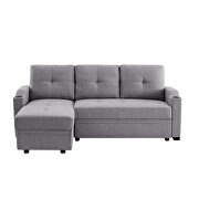 Gray linen sleeper sofa bed reversible sectional couch by La Spezia additional picture 13