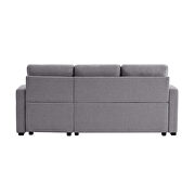 Gray linen sleeper sofa bed reversible sectional couch by La Spezia additional picture 16