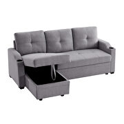 Gray linen sleeper sofa bed reversible sectional couch by La Spezia additional picture 17