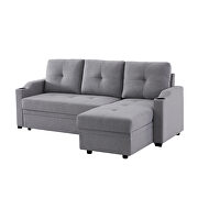 Gray linen sleeper sofa bed reversible sectional couch by La Spezia additional picture 19