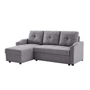 Gray linen sleeper sofa bed reversible sectional couch by La Spezia additional picture 20