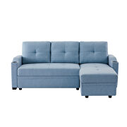 Blue linen sleeper sofa bed reversible sectional couch by La Spezia additional picture 17