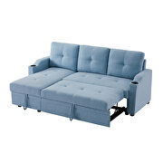 Blue linen sleeper sofa bed reversible sectional couch by La Spezia additional picture 20