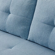 Blue linen sleeper sofa bed reversible sectional couch additional photo 3 of 19