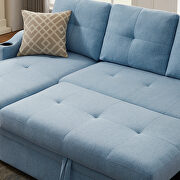 Blue linen sleeper sofa bed reversible sectional couch by La Spezia additional picture 8