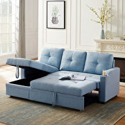 Blue linen sleeper sofa bed reversible sectional couch by La Spezia additional picture 9