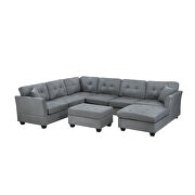 Sectional sofa with two pillows, u-shape upholstered couch with storage ottoman by La Spezia additional picture 12
