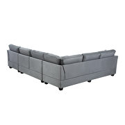 Sectional sofa with two pillows, u-shape upholstered couch with storage ottoman by La Spezia additional picture 13