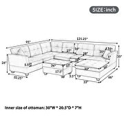 Sectional sofa with two pillows, u-shape upholstered couch with storage ottoman by La Spezia additional picture 18