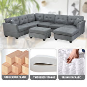 Sectional sofa with two pillows, u-shape upholstered couch with storage ottoman by La Spezia additional picture 3
