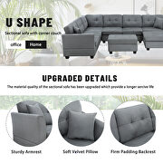 Sectional sofa with two pillows, u-shape upholstered couch with storage ottoman by La Spezia additional picture 6