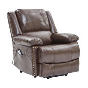 Brown pu power lift recliner chair with adjustable massage function by La Spezia additional picture 12