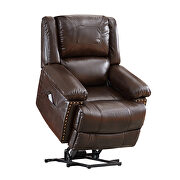 Brown pu power lift recliner chair with adjustable massage function by La Spezia additional picture 13