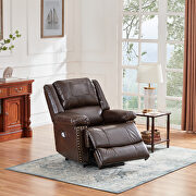 Brown pu power lift recliner chair with adjustable massage function by La Spezia additional picture 4
