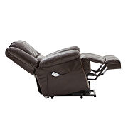 Brown pu power lift recliner chair with adjustable massage function by La Spezia additional picture 5