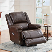 Brown pu power lift recliner chair with adjustable massage function by La Spezia additional picture 10