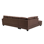 Chocolate linen reversible sectional sofa with 2 outlets & usb ports by La Spezia additional picture 12