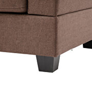 Chocolate linen reversible sectional sofa with 2 outlets & usb ports by La Spezia additional picture 19