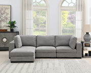 Gray modular sofa customizable and reconfigurable deep seating with removable ottoman additional photo 2 of 10