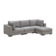 Gray modular sofa customizable and reconfigurable deep seating with removable ottoman by La Spezia additional picture 6
