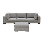 Gray modular sofa customizable and reconfigurable deep seating with removable ottoman by La Spezia additional picture 7