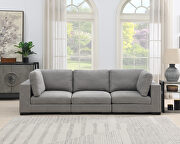 Gray modular sofa customizable and reconfigurable deep seating with removable ottoman by La Spezia additional picture 8