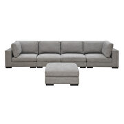 Gray modular sofa customizable and reconfigurable deep seating with removable ottoman additional photo 2 of 8